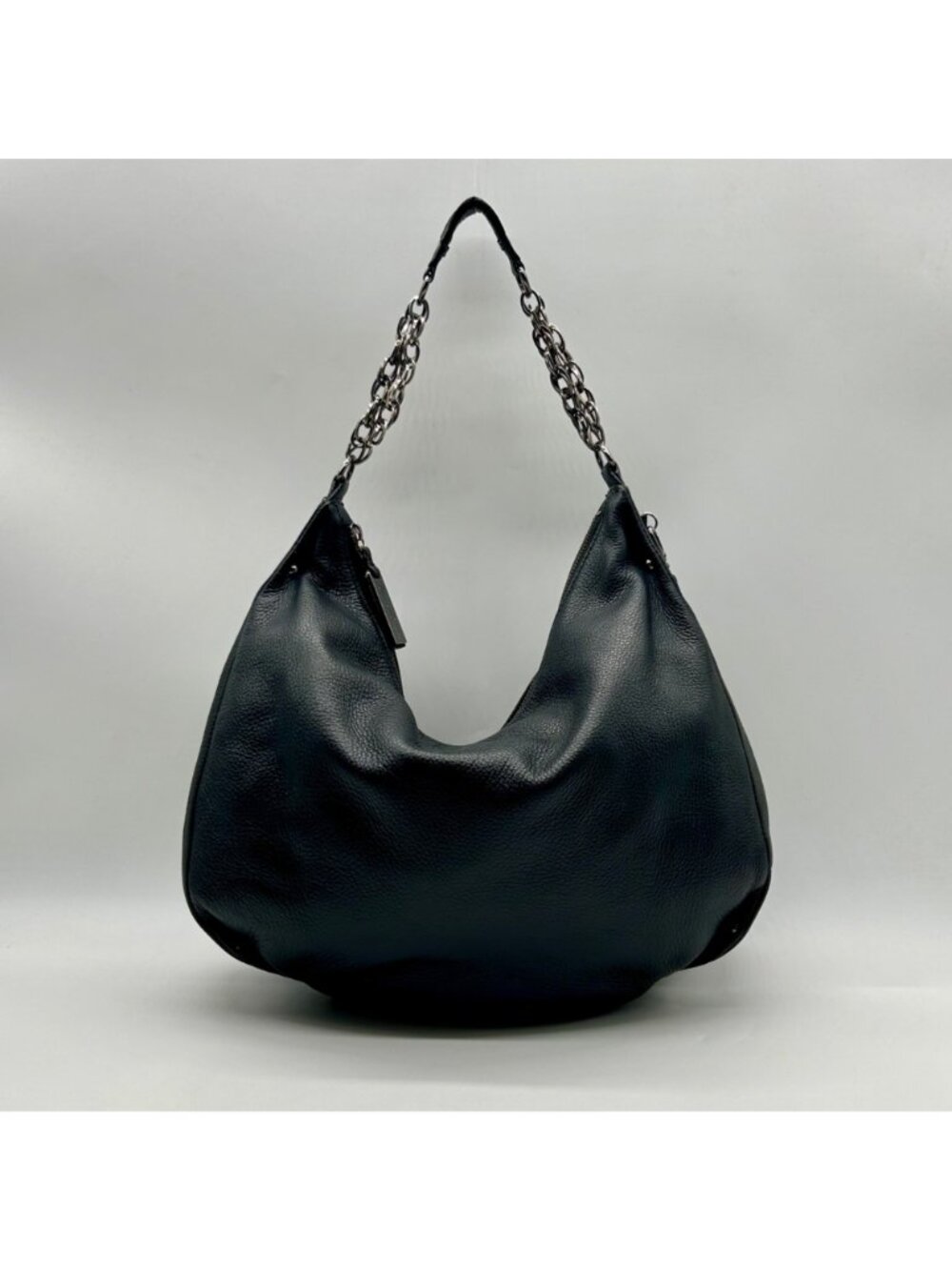 Kenneth Cole Black Pebbled Leather Slouch Hobo Bag - Picture 2 of 11